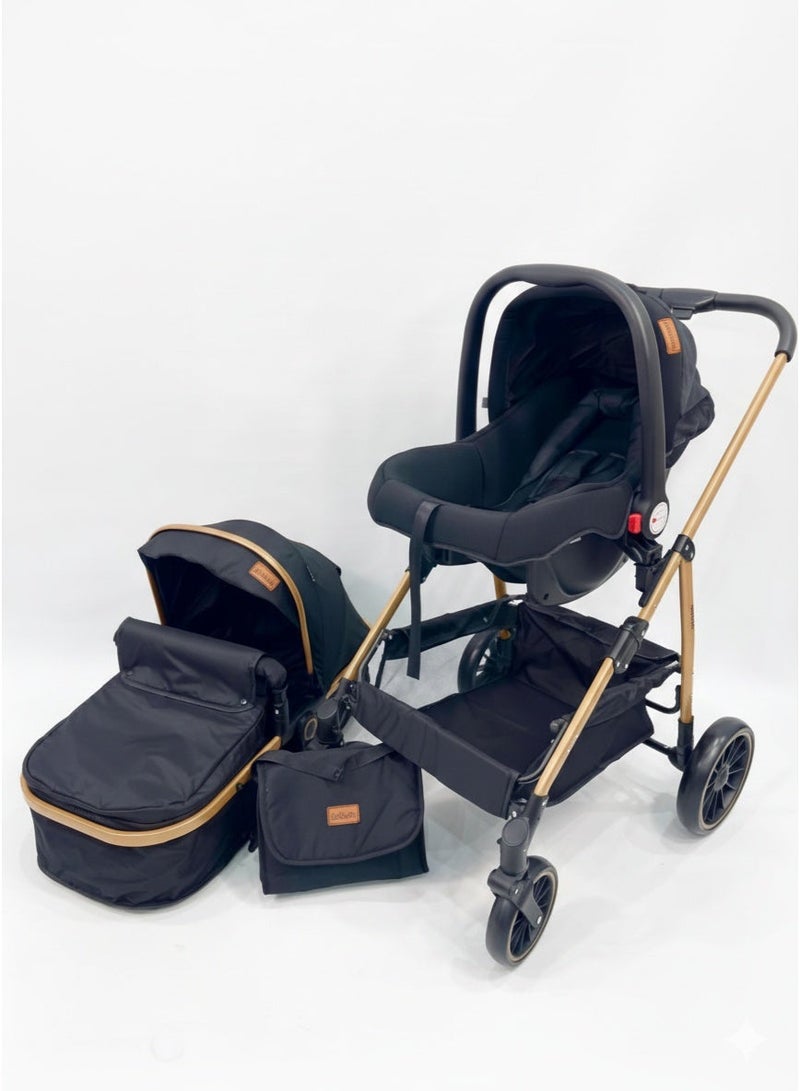 DEHKAH 4-in-1 Stroller Travel System – Stroller, carry-cot , Car Seat & Stylish Mommy Bag - Image 5